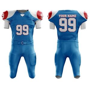 Uniforme de fútbol americano personalizado OEM, tela 100% poliéster con mangas cortas, cuello en V, conjunto de uniforme de fútbol americano al por mayor - Product Image 3