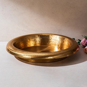Hammered Metal Brass Polished Urli Diwali Pooja Accessories Metal Urli with Diya from Manufacturing Hub - Product Image 4