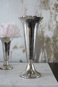 Jarrones de suelo de aluminio plateado antiguo para centros de mesa de boda, jarrones de flores de acabado Chapado en plata, jarrón personalizado de Metal de aluminio - Product Image 6