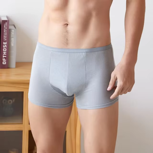 La mejor oferta de ropa interior cómoda de secado rápido para hombre, ropa interior sin costuras de algodón Spandex, Bóxer corto con estampado de logotipo a rayas personalizado Oem - Product Image 4