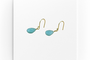 High Quality Customized Amazonite Drop Earrings Gold Plated Natural Gemstone Amazonite Earrings for Women - Product Image 3