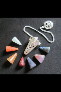 Pendule à Cage en métal argenté avec Chakra Interchangeable, pierres d'agate à facettes, vente en gros, acheter chez Amayra crystal export - Product Image 6