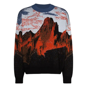 Pull pour hommesJacquard Motif de lettres Haut en tricot décontracté anti-rides Pull col rond Pull en tricot pour hommes - Product Image 3