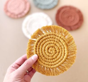 High Quality Boho Style Macrame Coasters Set Absorbent Drink <b>Mats</b> for <b>Wooden</b> <b>Table</b> for All Kinds of Mugs - Product Image 1
