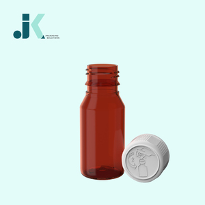 Fabricant vietnamien bouteille de sirop PET 50ml rond carré avec couvercle CR ambre OEM ODM Service meilleure qualité M0769 - Product Image 1