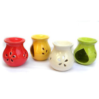 Diffuseur d'huiles essentielles en céramique, design champêtre français, pour Noël, vente en gros, prix abordable, avec bougie chauffe-plat