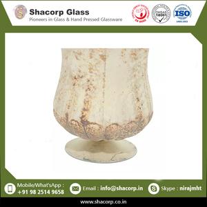 Stylish Color Scalloped Rustic Brown Glass Cup <b>Vases</b> Available Reasonable Price From India - Product Image 2