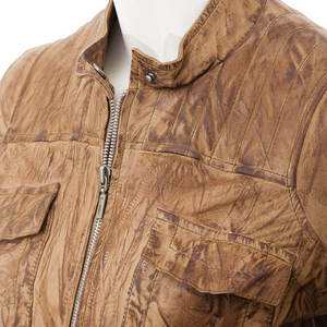 Chaqueta de Motera para Mujer de Alta Calidad, Hecha a Medida, Elegante, de Cuero Genuino Curtido, con Cuello Alto, Dos Bolsillos con Cremallera, Impermeable, para Otoño - Product Image 3