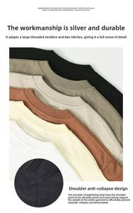 Ropa personalizada al por mayor de alta calidad 260GSM 100% ropa de algodón hombres logotipo diseño cuello redondo manga corta Camiseta para hombres - Product Image 2