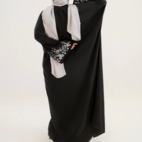 Robe Abaya Modeste Musulmane Arabe en Organza 2024, Kaftan de Dubaï Grande Taille, OEM/ODM, Islamique, Écologique, Vintage, Infroissable