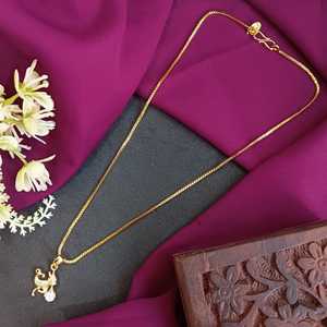 Cadena con colgante de tono dorado indio Zirconia cúbica signo de Aries collar de boda mayorista indio joyería para mujer - Product Image 2