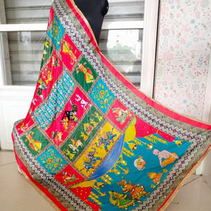 Nuevo elegante bordado hecho a mano espejo trabajo paquistaní seda Dupattas bohemio bordado a mano colorido Dupattas para ropa de mujer - Product Image 1