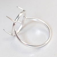 7-30 MM forme ovale 925 argent Sterling plaine pince broche réglage anneau taille US-6 solide lunette tasse Fine trouver des bijoux