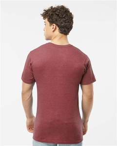 Alta calidad 100% algodón 290 Heavyweight Tee diseño de impresión Own Tear Anywhere etiqueta Heather Borgoña camiseta para hombres - Product Image 3