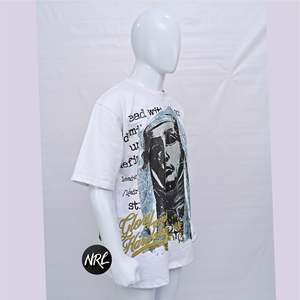 T-shirt vintage surdimensionné personnalisé pour hommes, grande taille, en molleton 100 % coton épais, imprimé avec votre design et logo, style hip-hop - Product Image 2