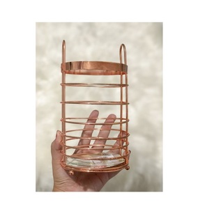 Lot de 2 porte-couverts en fil de métal poli doré de la meilleure qualité porte-couverts d'ustensiles de cuisine au meilleur prix - Product Image 3