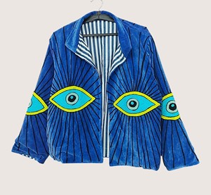 Veste en coton brodée de style chinois, bohème, écologique, Suzani, col rond, manches longues, grande taille, décontractée pour femmes, hiver - Product Image 3