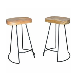 Artesanato indiano design exclusivo otomano bar fezes com pó preto coted acabado stand pé fezes disponíveis melhor taxa - Product Image 4
