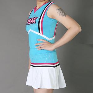 Uniformes de cheerleading personnalisés en polyester, nouveau design, vente en gros, ensembles sans manches pour filles, adultes et enfants, vêtements de sport confortables - Product Image 6