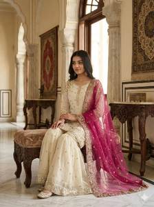 Salwar Kameez élégant à manches longues en tissu Faux Georgette lourd avec broderie de sequins et dupatta assorti – Idéal pour les soirées d'hiver et les occasions spéciales – Livraison rapide - Product Image 6