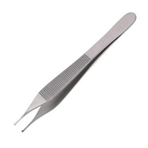 Fabricante líder Manual Adson Dressing Forceps 4 3/4 "Mangos dentados fenestrados Acero inoxidable Cirugía general - Product Image 1