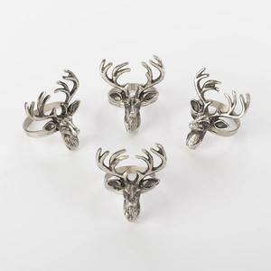 <b>Silver</b> Deer <b>Napkin</b> Ring Perfect For Winter Holiday Home Table Styling Luxury Dining And Seasonal Celebration From India - Product Image 2