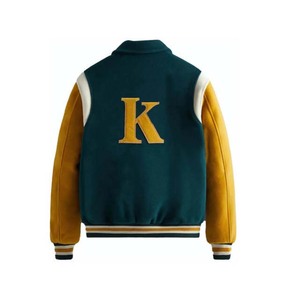 Venta al por mayor superventas de lana de calidad superior personalizado chaquetas de los hombres de cuello alto botón abajo chaqueta de béisbol de la universidad para los hombres - Product Image 2
