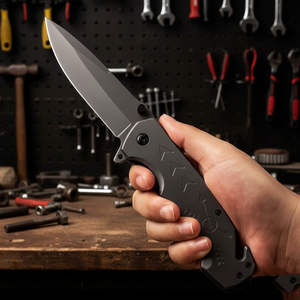 Navaja de Bolsillo de Grado Industrial, Acero Inoxidable, Mango Ligero de Aluminio, Punta de Caída, para Campamento, Actividades al Aire Libre y Uso Diario - Product Image 5