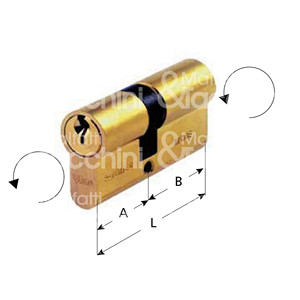 CILINDRO FORMADO Apertura de emergencia de latón satinado con llave insertada en el interior - Product Image 1