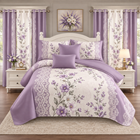 Ensemble de draps de lit personnalisés avec rideaux assortis, drap plat imprimé doux, drap-housse, vente en gros d'usine OEM ODM