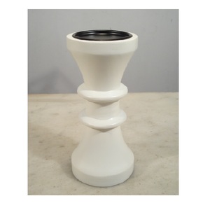 Portavelas de pilar de madera con acabado rústico de lavado blanco para mesa decorativa hogar sala de estar Uso de fiesta - Product Image 3