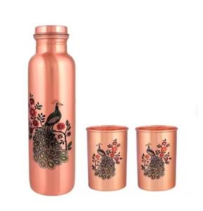 Bouteille en cuivre sans fuite fabriquée à la main pour la santé et le bien-être style de vie disponible différents modèles et tailles à bas prix - Product Image 2