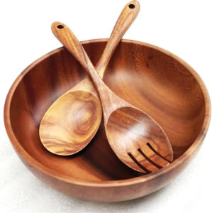 Compre un Tazón Redondo de Madera para Servir de 850 ml, Producto de Venta Caliente 2024, Hecho en India, Marca de Lujo - Product Image 3