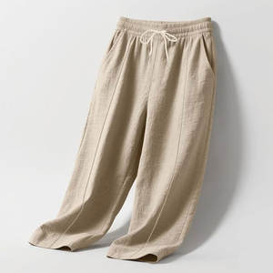 Pantalones informales rectos de secado rápido de verano para hombre, pantalones acampanados drapeados con cordón elástico en la cintura, diseño ligero - Product Image 5