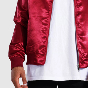 Chaqueta de Satén de Alta Calidad para Hombre, Chaqueta Bomber de Satén con Cuello para Hombre, Chaqueta de Béisbol de Satén para Invierno, Chaqueta de Béisbol de Satén Lisa para Hombre - Product Image 6