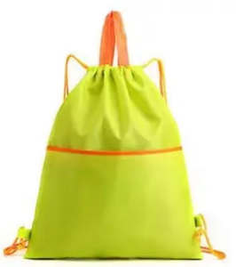 Logo personnalisé Sac à cordons 210D Polyester Sac à dos de sport avec poche à fermeture éclair Sac de sport à cordon lavable promotionnel - Product Image 5