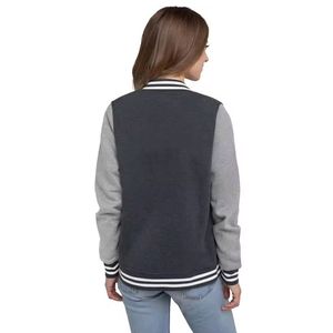 Chaquetas universitarias de algodón transpirable con precio al por mayor personalizadas para mujer, ropa informal larga con bordado de logotipo personalizado con servicio OEM - Product Image 3