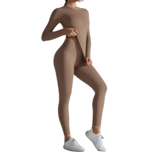 Ensembles de Yoga sans couture légers pour femmes vêtements d'entraînement en tissu brillant élastique motif solide grande taille vêtements de Sport de Yoga - Product Image 3
