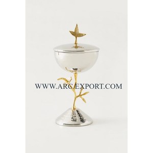 Luxe élégant métal or poli métal brûleur d'encens Vintage dessus de table décoratif maison mariage Bakhoor Oud brûleur ARC Export - Product Image 4