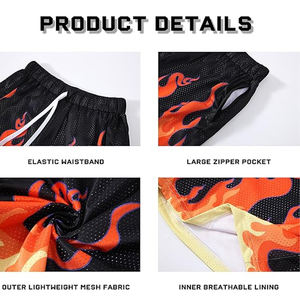 Haute qualité 100% coton hommes été Double couche maille Shorts en gros vêtements de sport décontracté Sublimation imprimé vêtements de sport Shorts - Product Image 4