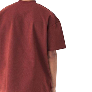 T-shirt Homme Personnalisable Coupe Droite Respirant Col Rond Épaules Tombantes 250g Vintage Lourd Polyester/Coton Vente en Gros - Product Image 6