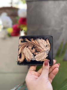 มือ Tooled มาใหม่กระเป๋าสตางค์หนังผู้ชายยาวกระเป๋าสตางค์ซิปขายร้อนแฟชั่นสีดําผู้ถือเงินสดของขวัญสําหรับเขา - Product Image 5