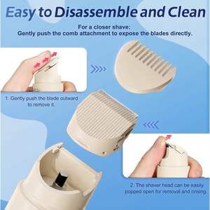 Recortadora Eléctrica Íntima USB para Mujer, Doble Cuchilla para Área del Bikini y Rostro, Afeitadora Corporal Suave para la Piel, Resistente al Agua IPX7 - Product Image 3