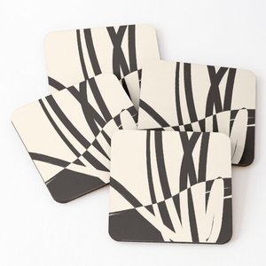 5040 Mango <b>Wood</b>/Acacia <b>Wood</b> Over Printed Tea Serving Coasters 4 Pieces Set - Product Image 4