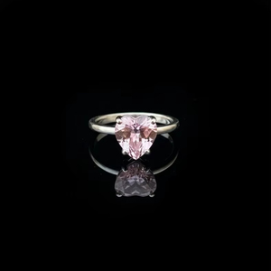 แหวนเงินแท้ 925 ขายส่ง สไตล์วินเทจ รูปหัวใจ ประดับด้วยพลอยทัวร์มาลีนสีชมพูธรรมชาติ คุณภาพ AA - Product Image 1