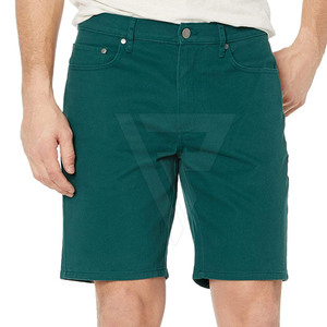 Pantalones Cortos Vaqueros Personalizados al por Mayor para Hombre, Cintura Media, Algodón Transpirable, Estampado Sólido en Relieve, Estilo Urbano, Color Único, Nueva Llegada - Product Image 4