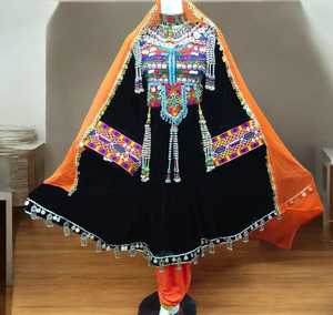 Robe traditionnelle afghane respirante du fabricant Robe ethnique tribale culturelle Décor de boutons en dentelle pour des occasions spéciales Naturel - Product Image 5