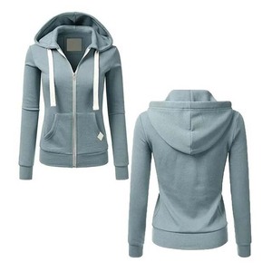 Sweat à capuche de haute qualité pour femme, broderie imprimée, fermeture éclair, matière polaire, hiver, couleur personnalisée, cordon de serrage - Product Image 6