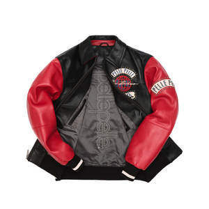 Gran oferta, nuevo diseño, chaqueta de cuero de béisbol para hombre, recién llegado, cuello levantado, precio bajo, chaquetas de cuero con letras - Product Image 3