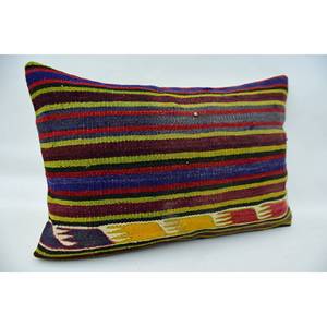 Cojín decorativo tejido de 16x24 pulgadas con patrón Vintage Multicolor Kantha Patchwork Wool - Product Image 2